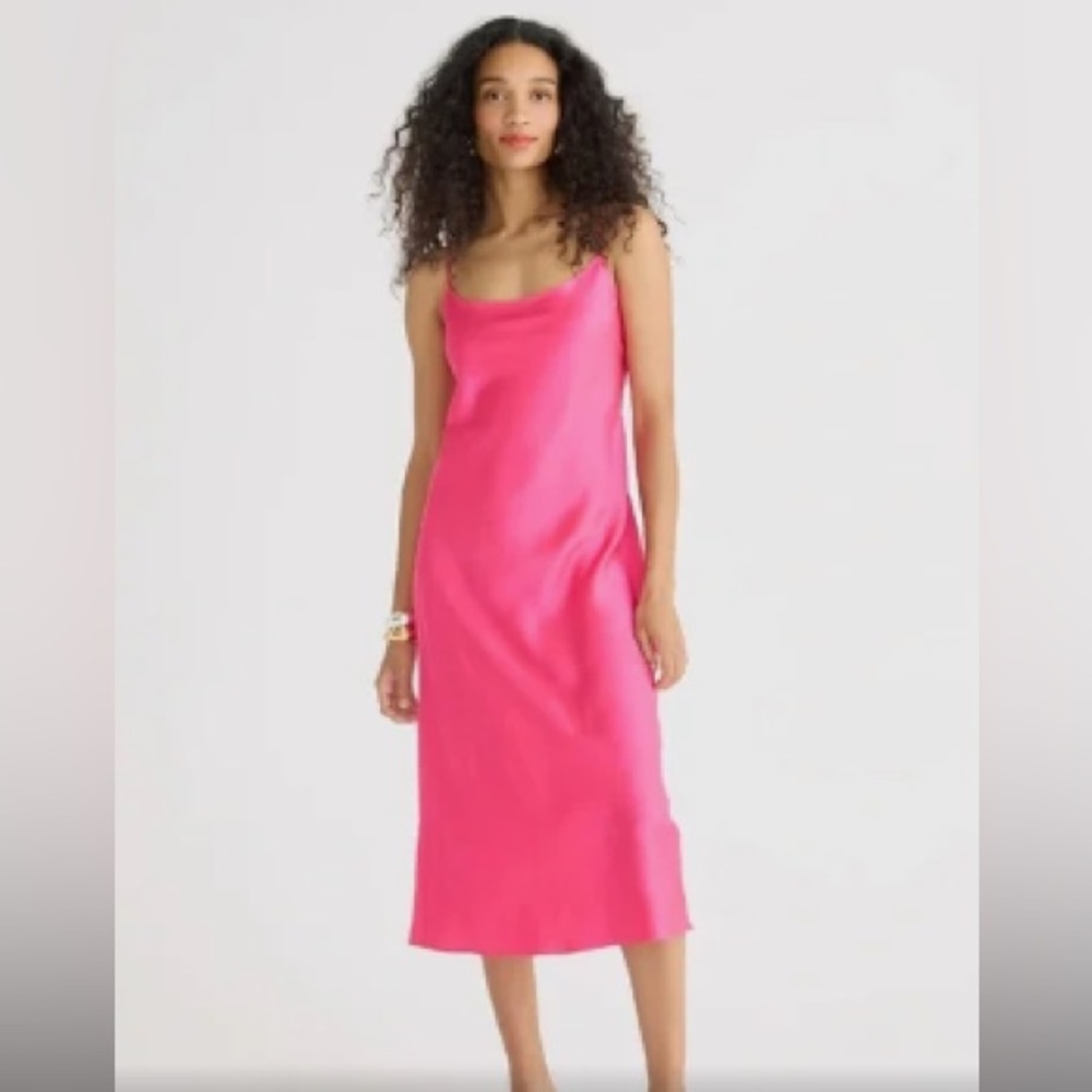 J Crew Gwyneth slip dress in Barbie pink, worn once !